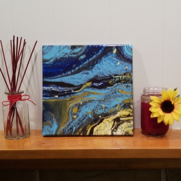 10"x10" Handmade paint pour - Picture 1 of 7